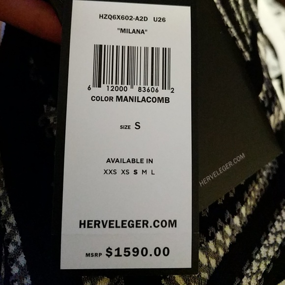 Herve Leger Milana Black White Gray Bandage Dress - Picture 6 of 6